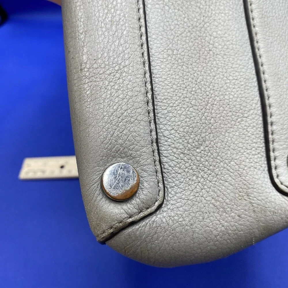 Michael Kors  Camille Small Pebbled Gray Leather Satchel Handbag